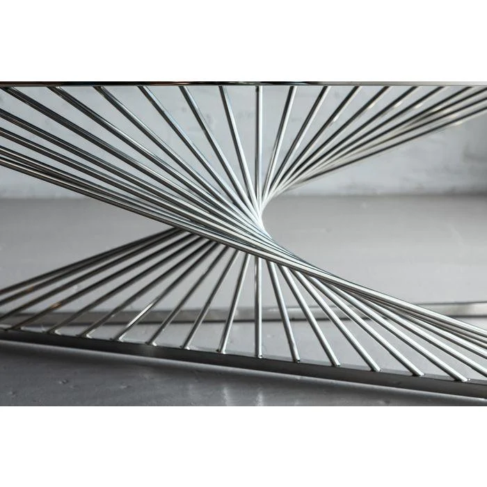 Console Laser silver/clear glass 120x40