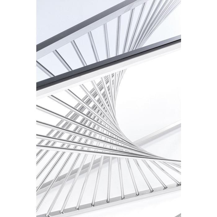 Console Laser silver/clear glass 120x40