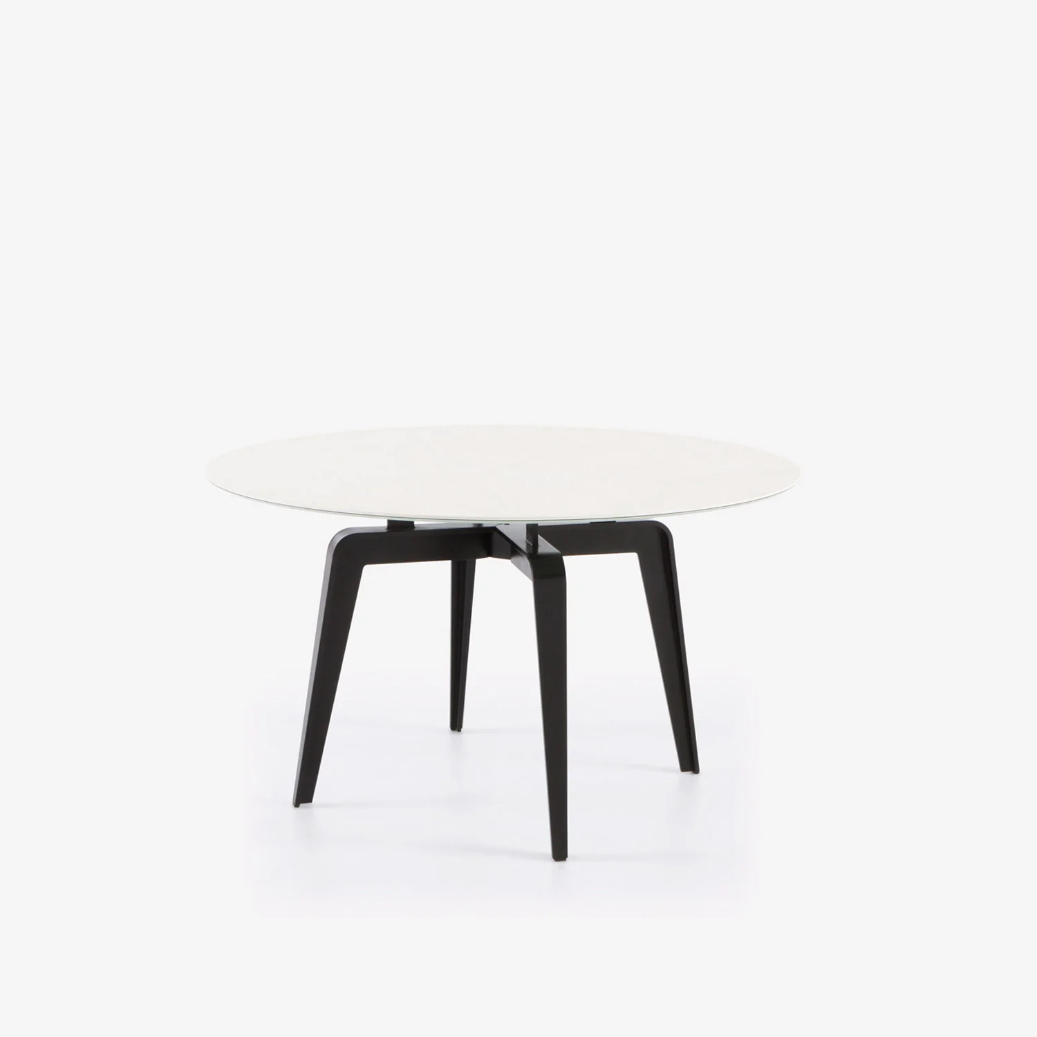 Odessa Round Dining Table Black Lacquered Base