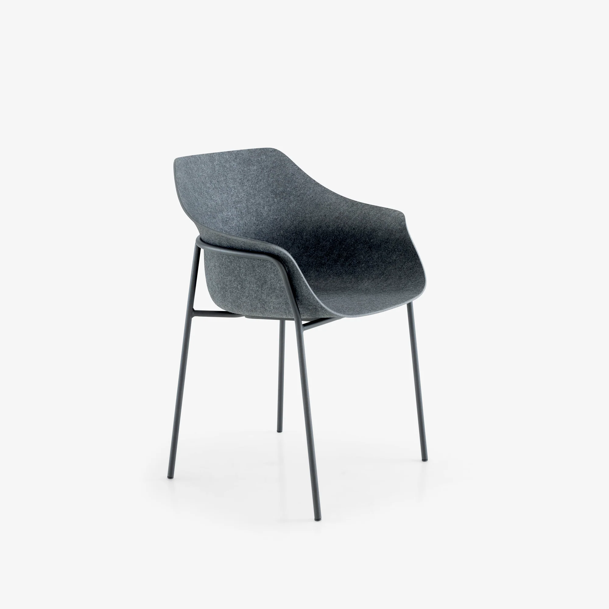 Ettoriano Carver Chair Anthracite Metal Base