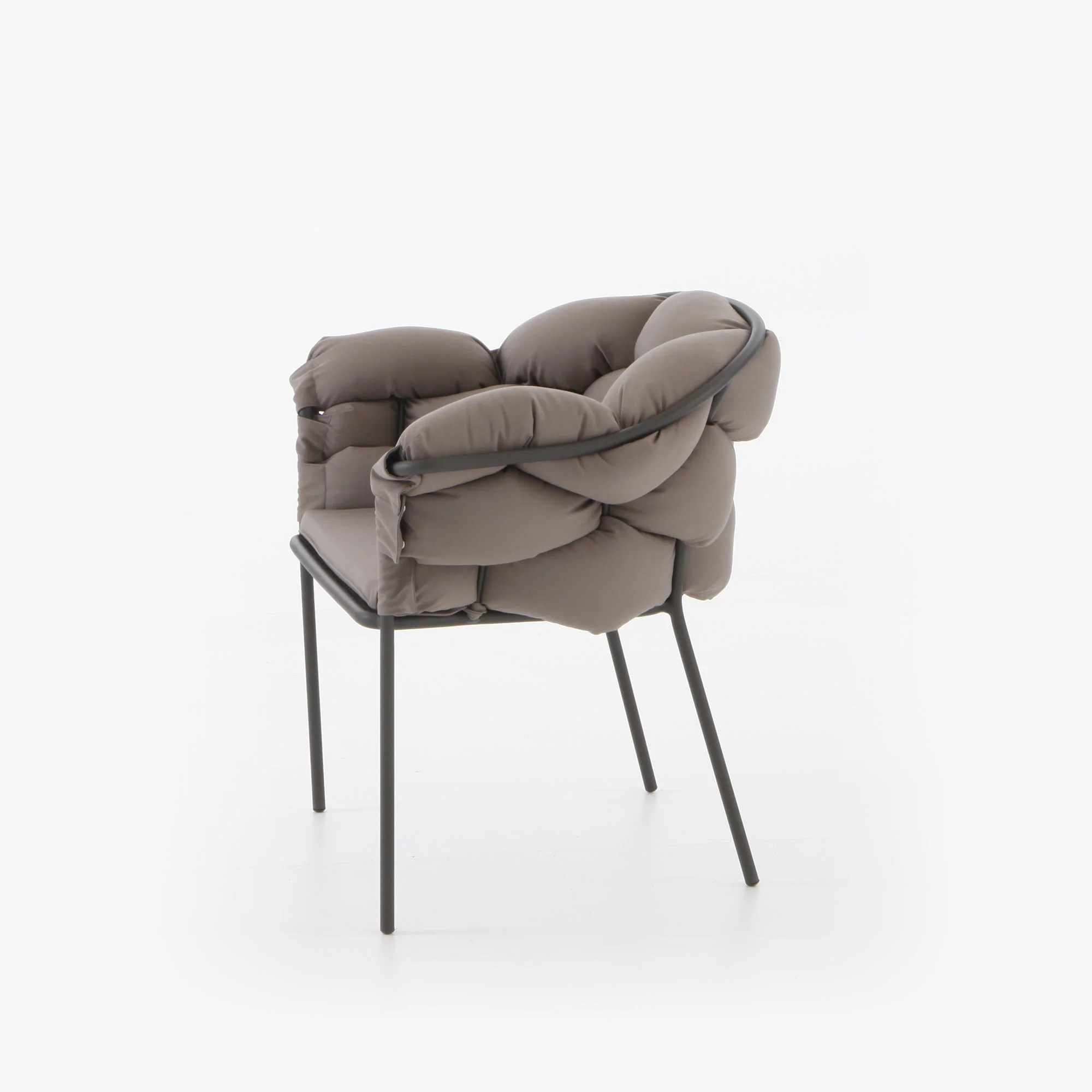 Serpentine Carver Chair Taupe / Charcoal Structure