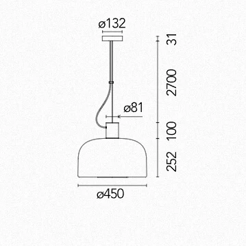 Bellhop Glass S2 Suspension Lamp