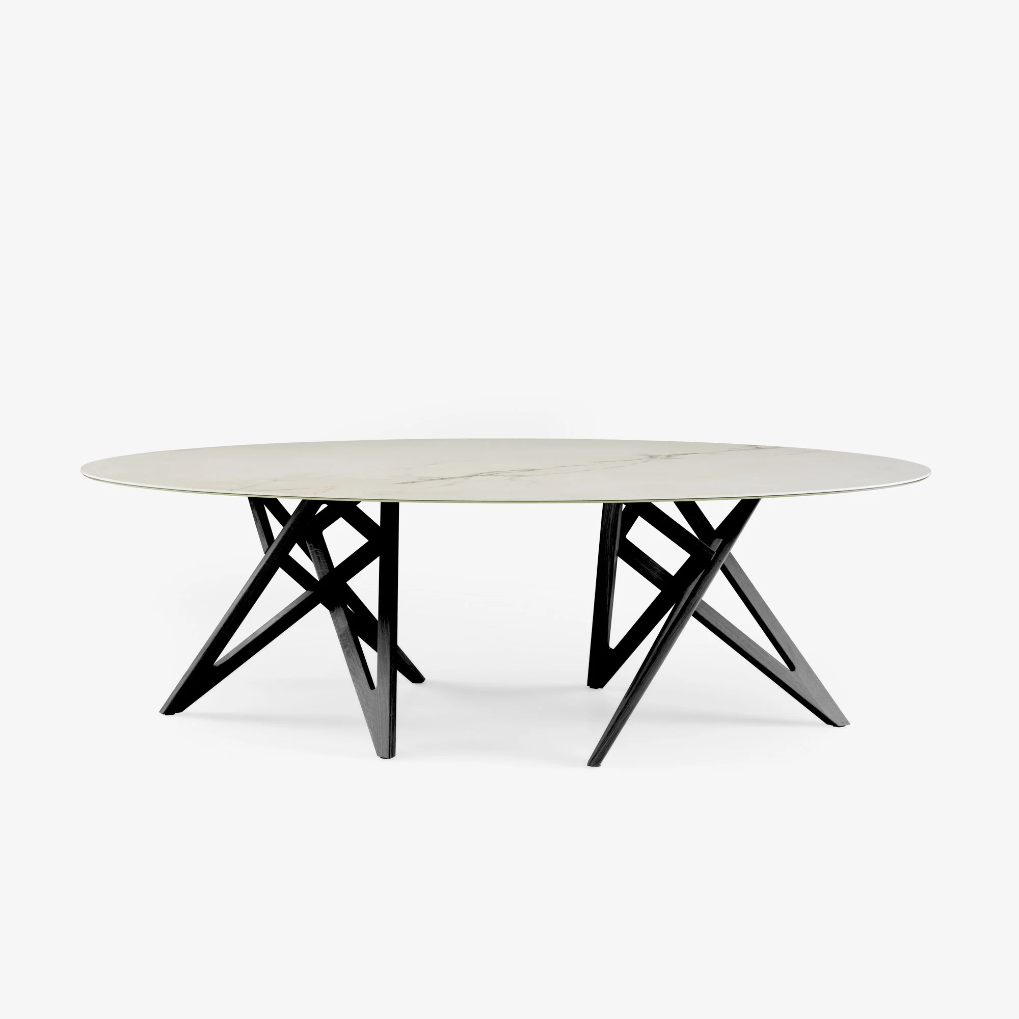Ennéa Oval Dining Table Base In Black Stained Ash