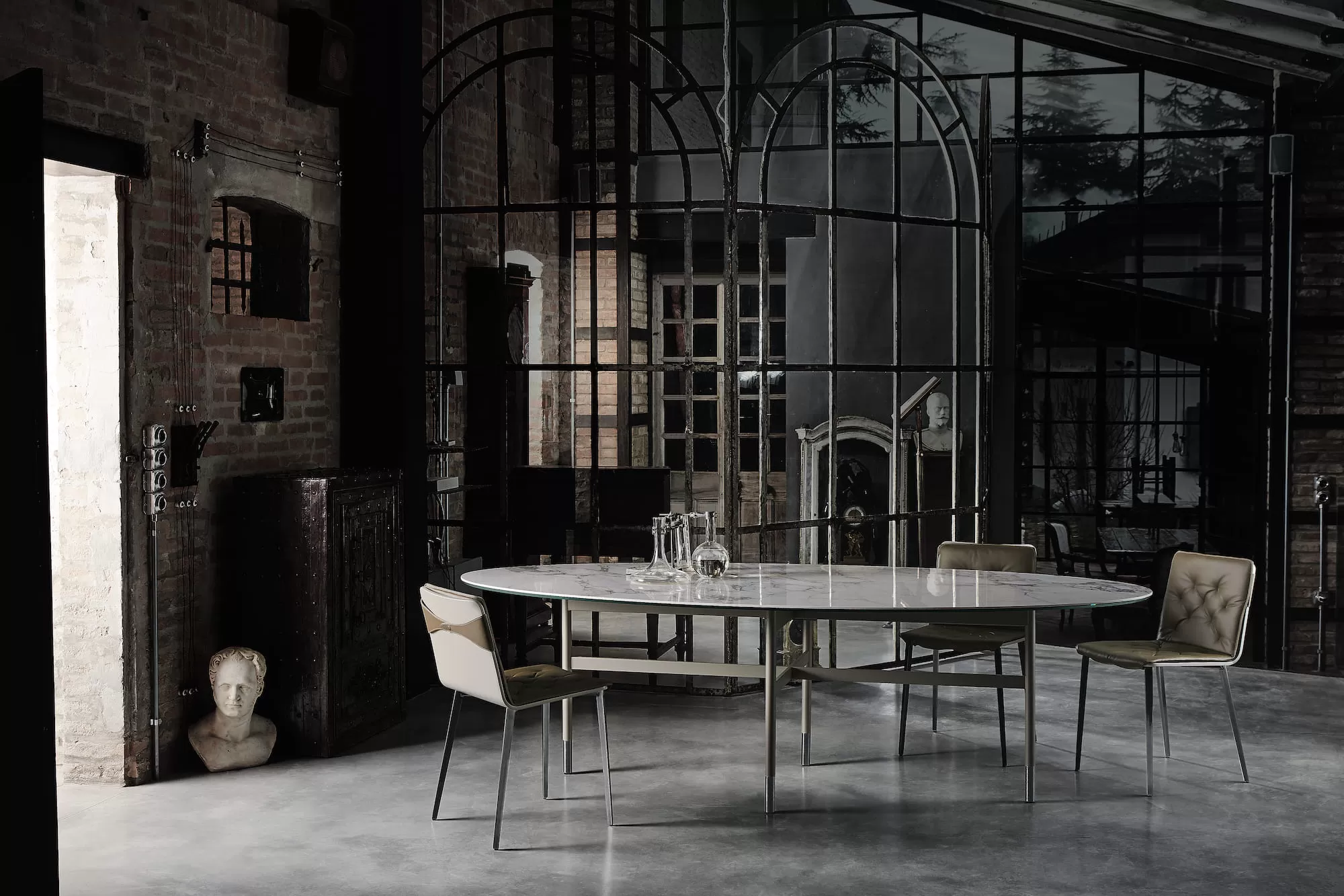 Glamour Elliptical Marble Table