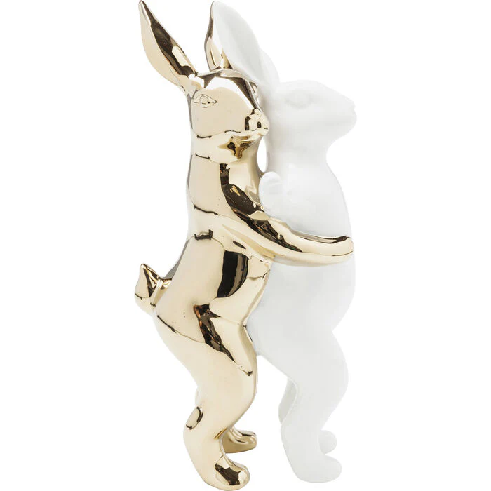 Deco Figurine Hugging Rabbits