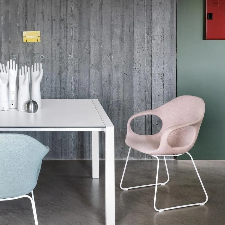 Elephant Sled Base Chair - Fabric Upholstered Seat