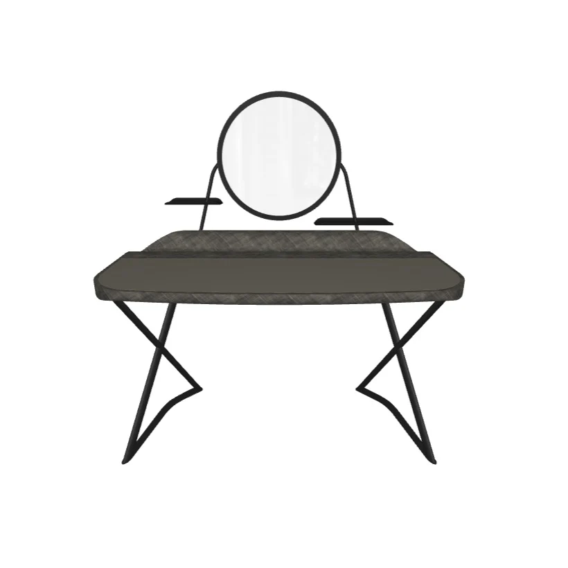 COCOON TROUSSE Leather Desk with Mirror Frame