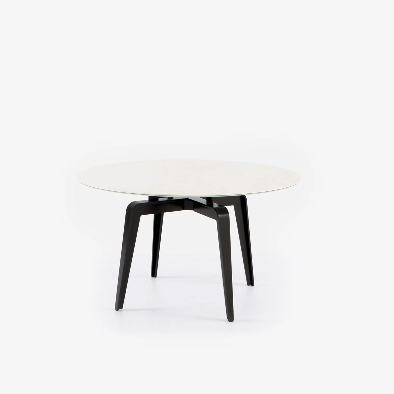 Odessa Round Dining Table Black Lacquered Base