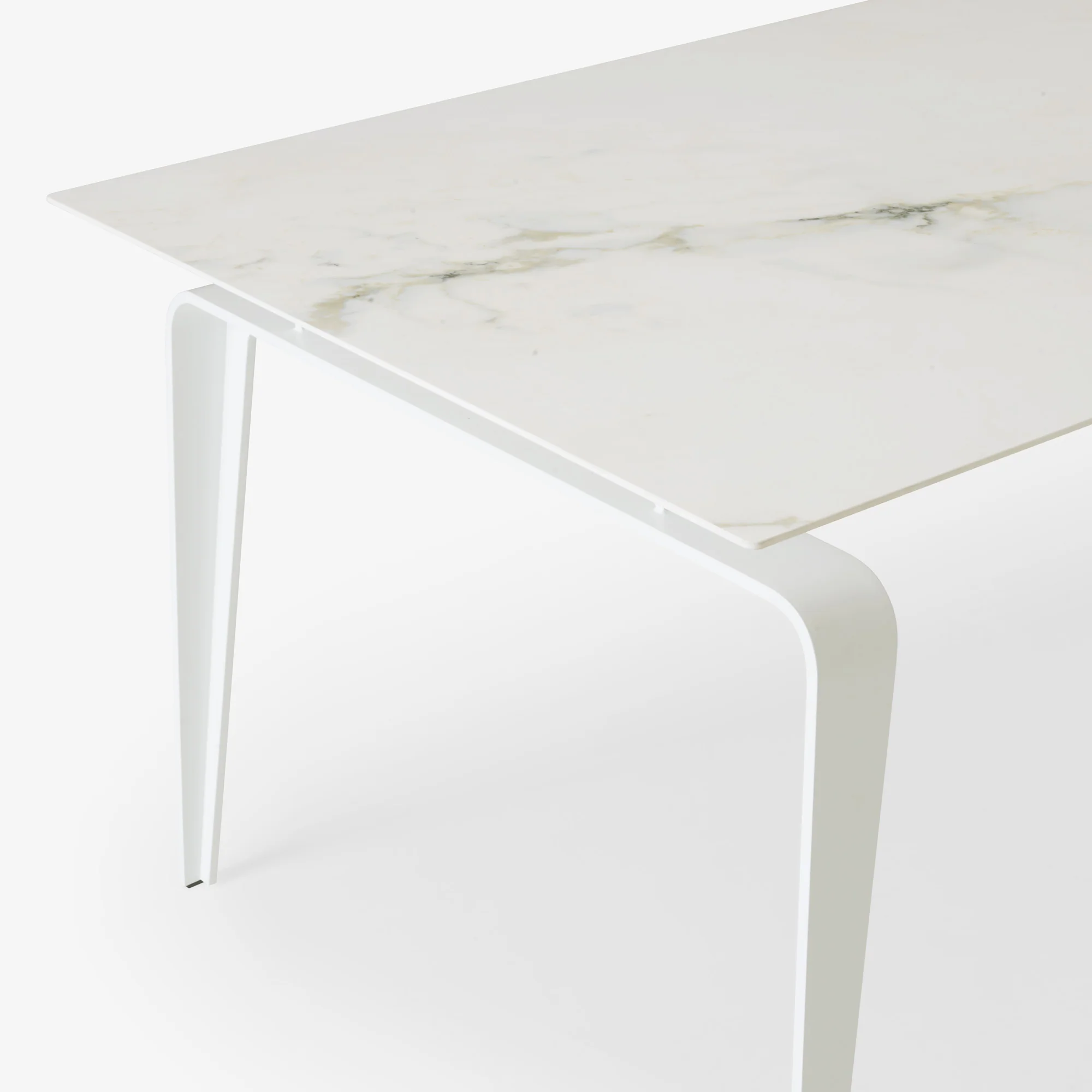 Odessa Rectangular Dining Table White Lacquered Base