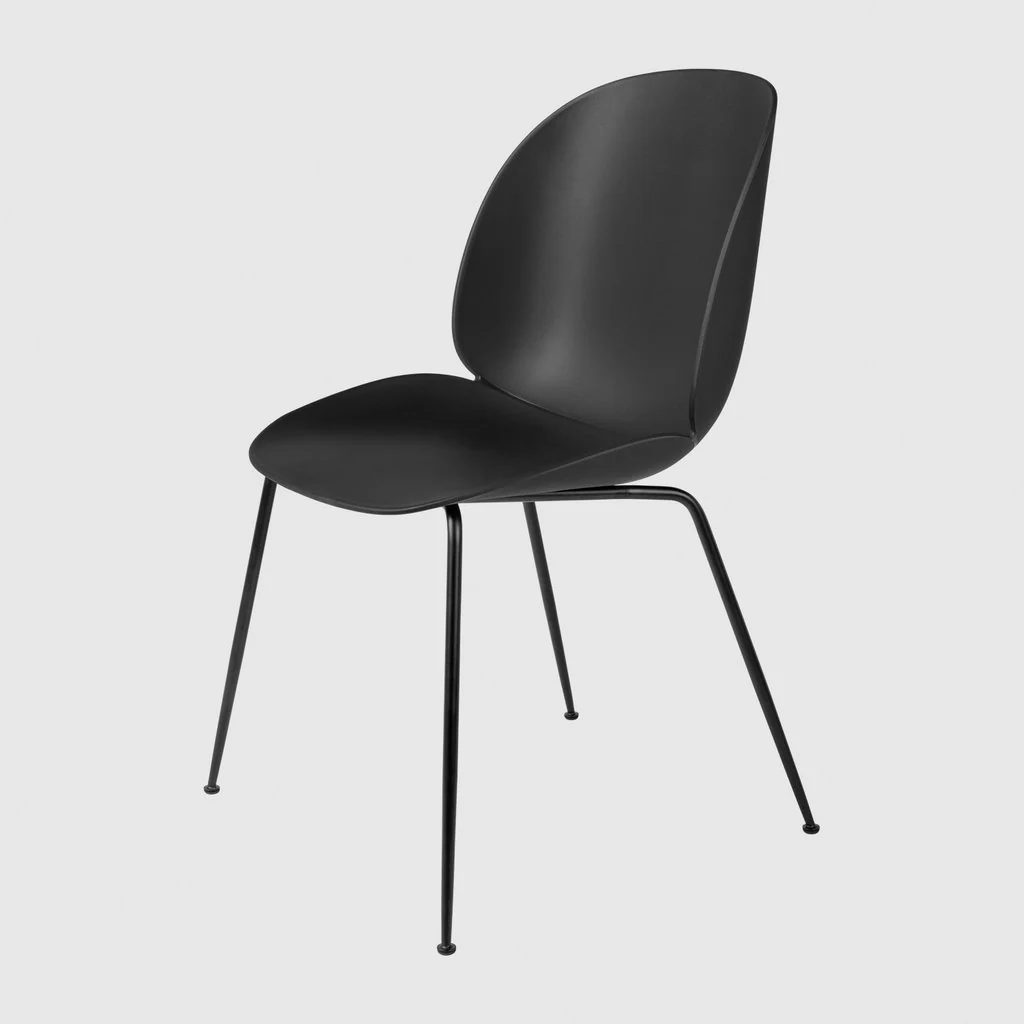 BEETLE DINING CHAIR - UN-UPHOLSTERED, CONIC BASE