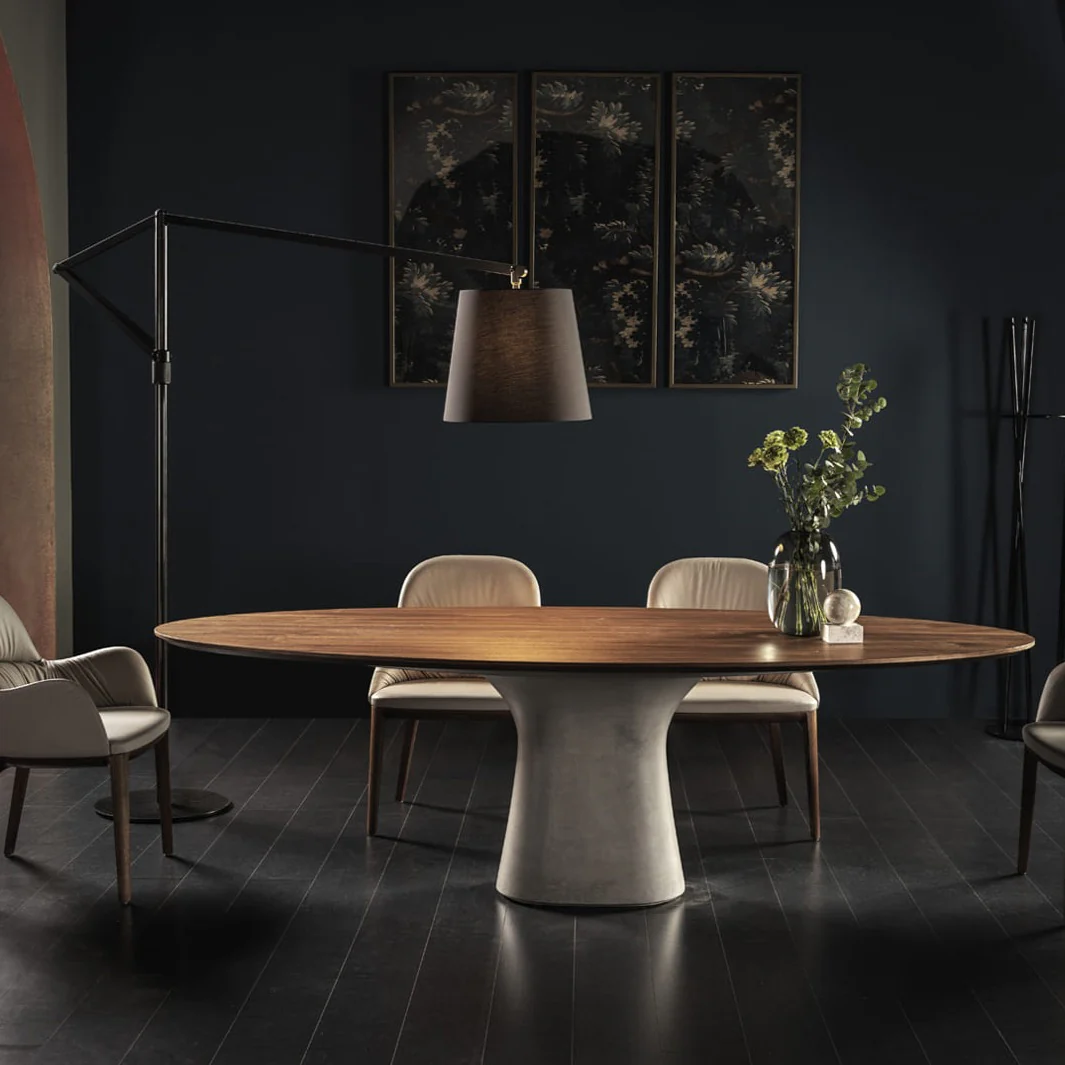 Podium Elliptical Wood Table