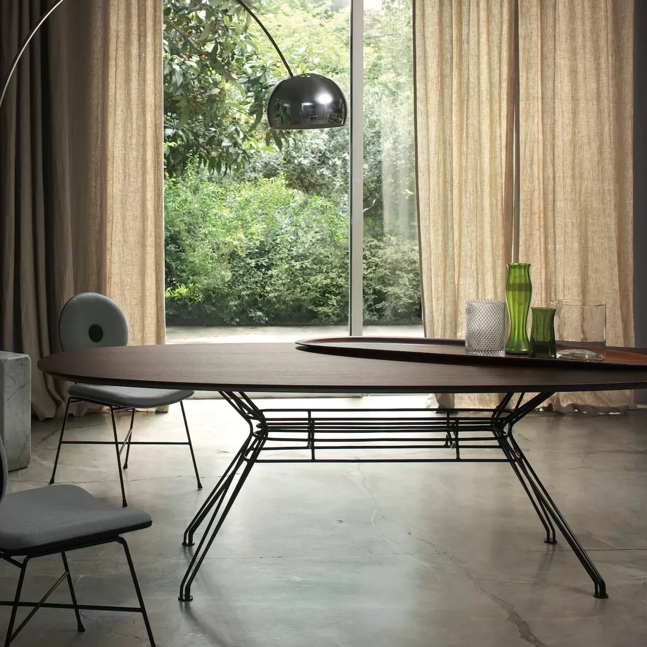 Sander Elliptical Wood Table