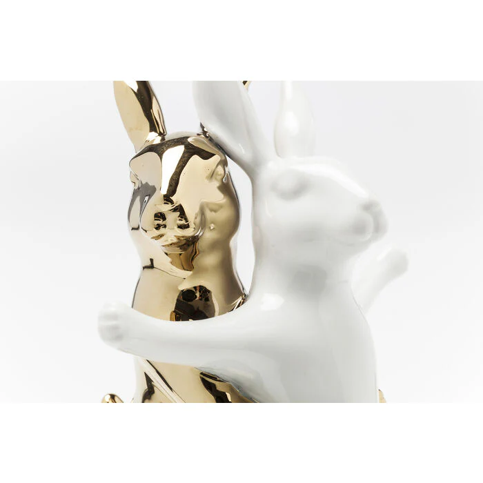 Deco Figurine Hugging Rabbits