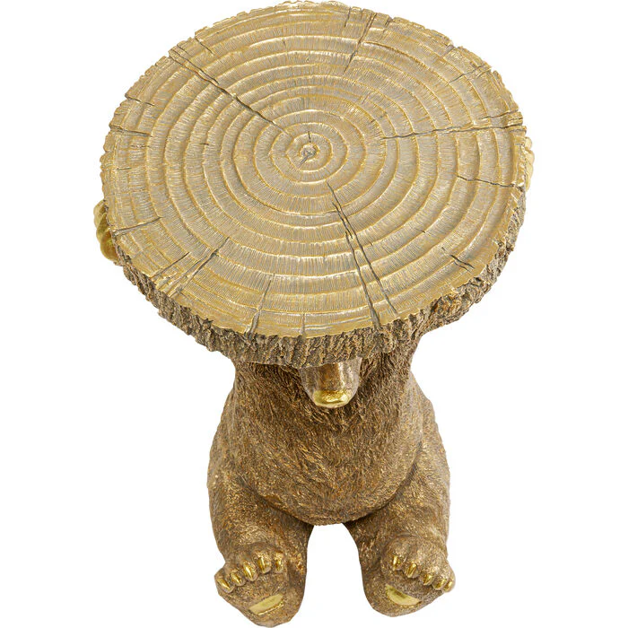 Side Table Animal Bear Gold 35x34cm