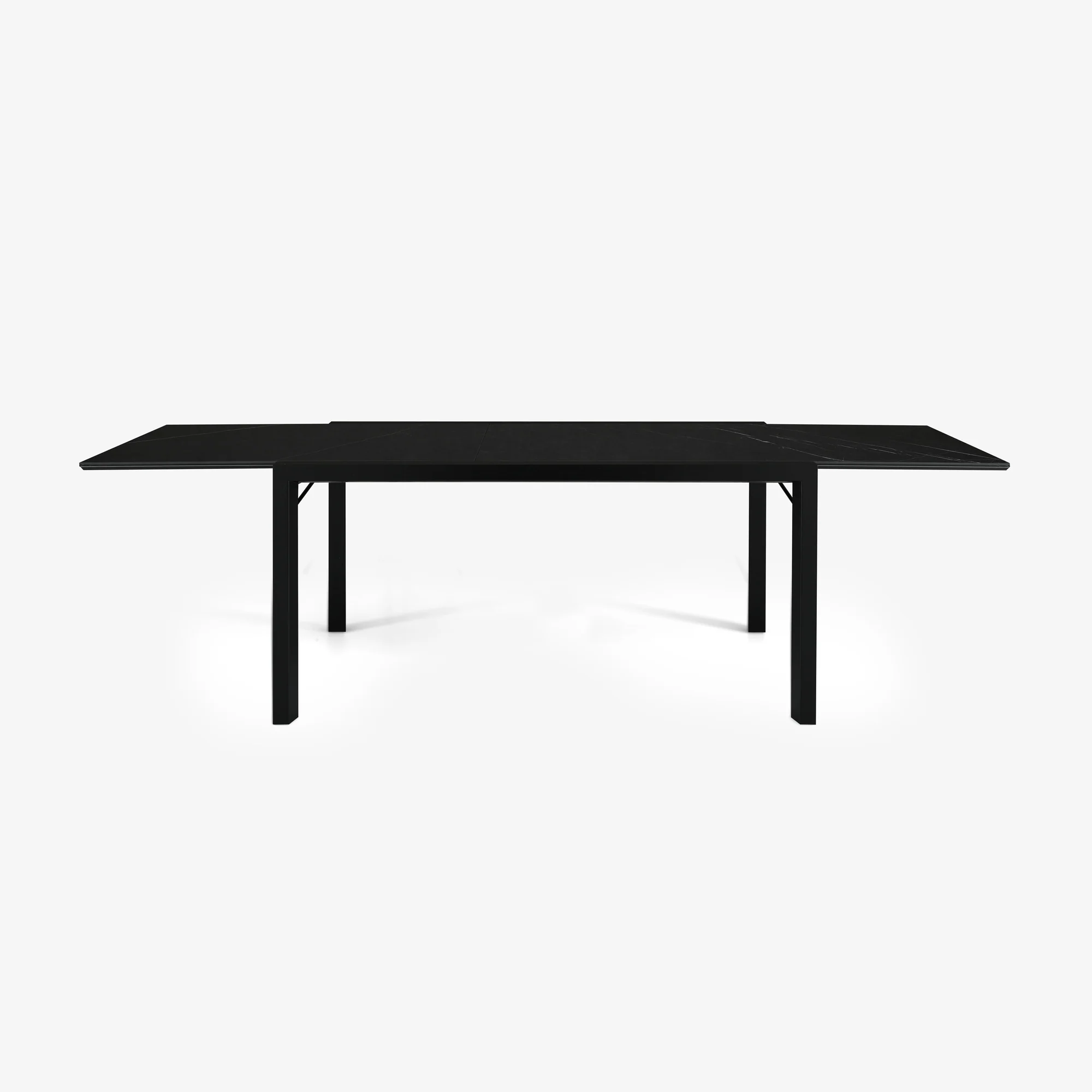 Extensia Dining Table Marquinia Ceramic Stoneware Top Base In Black Stained Ash