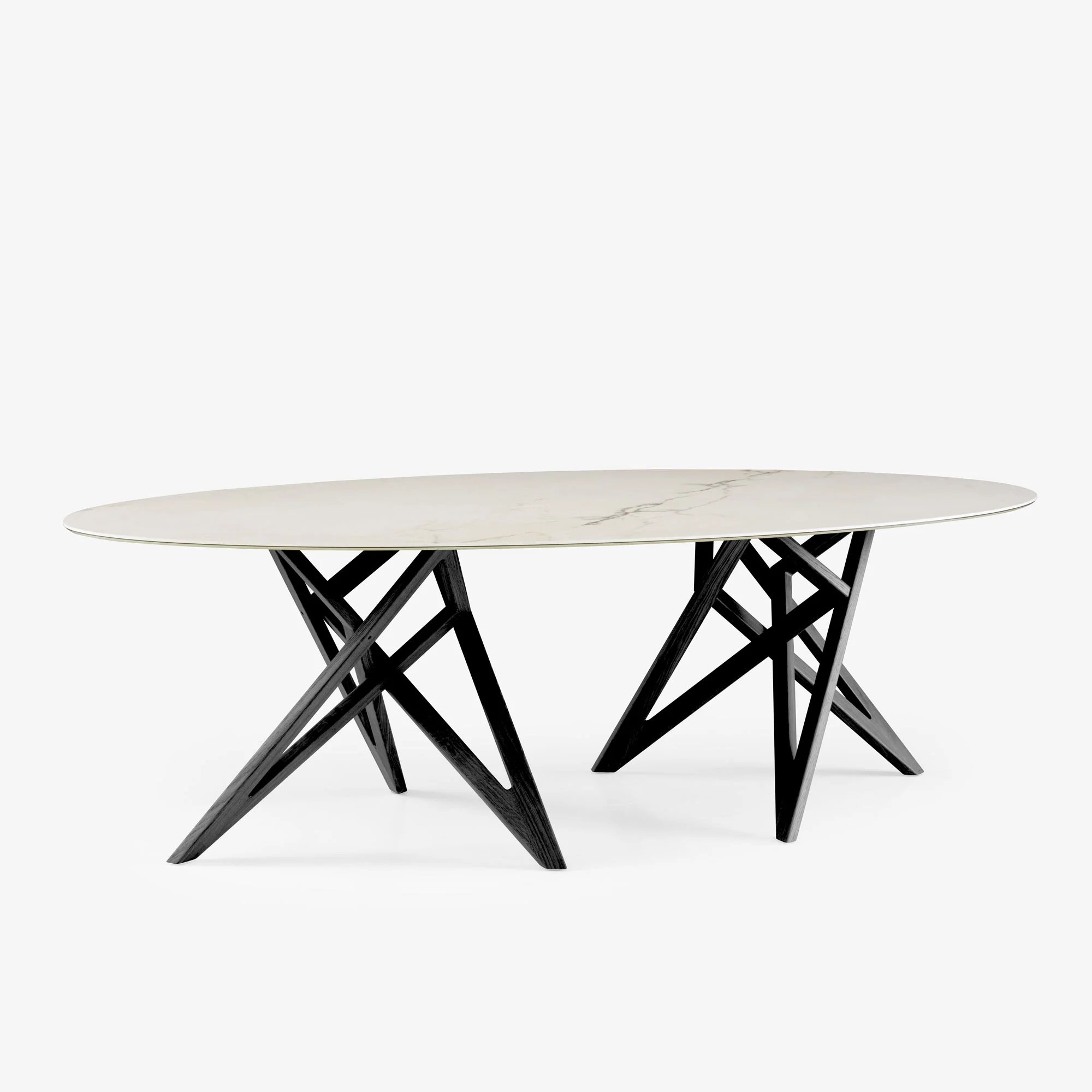 Ennéa Oval Dining Table Base In Black Stained Ash