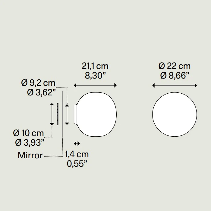 Volum Mirror 22 Wall Lamp