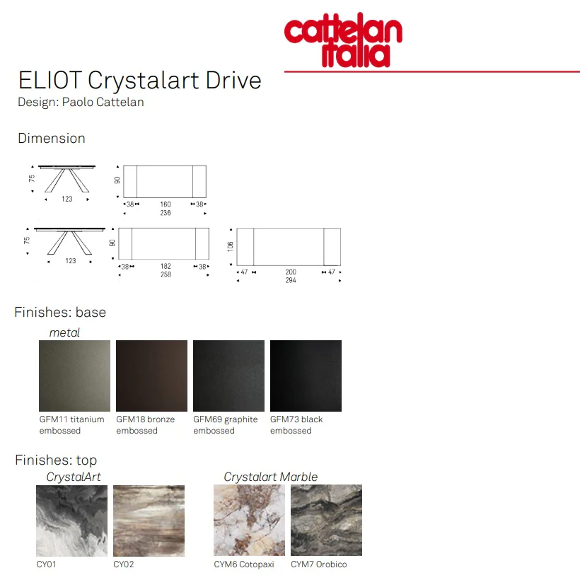 ELIOT Crystalart Drive Table