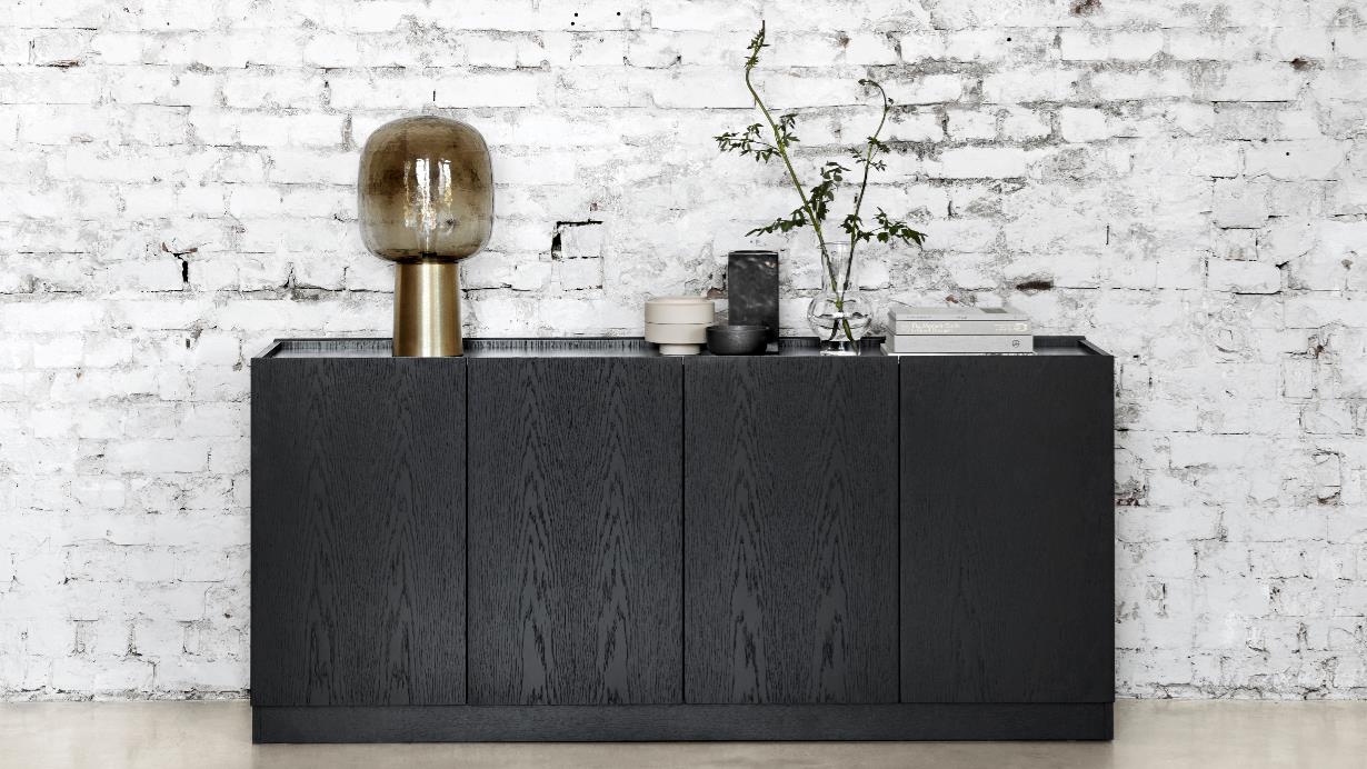 SM 404 Sideboard (4 Doors / 3 Short Shelves / 1 Long Shelf and Drawer)