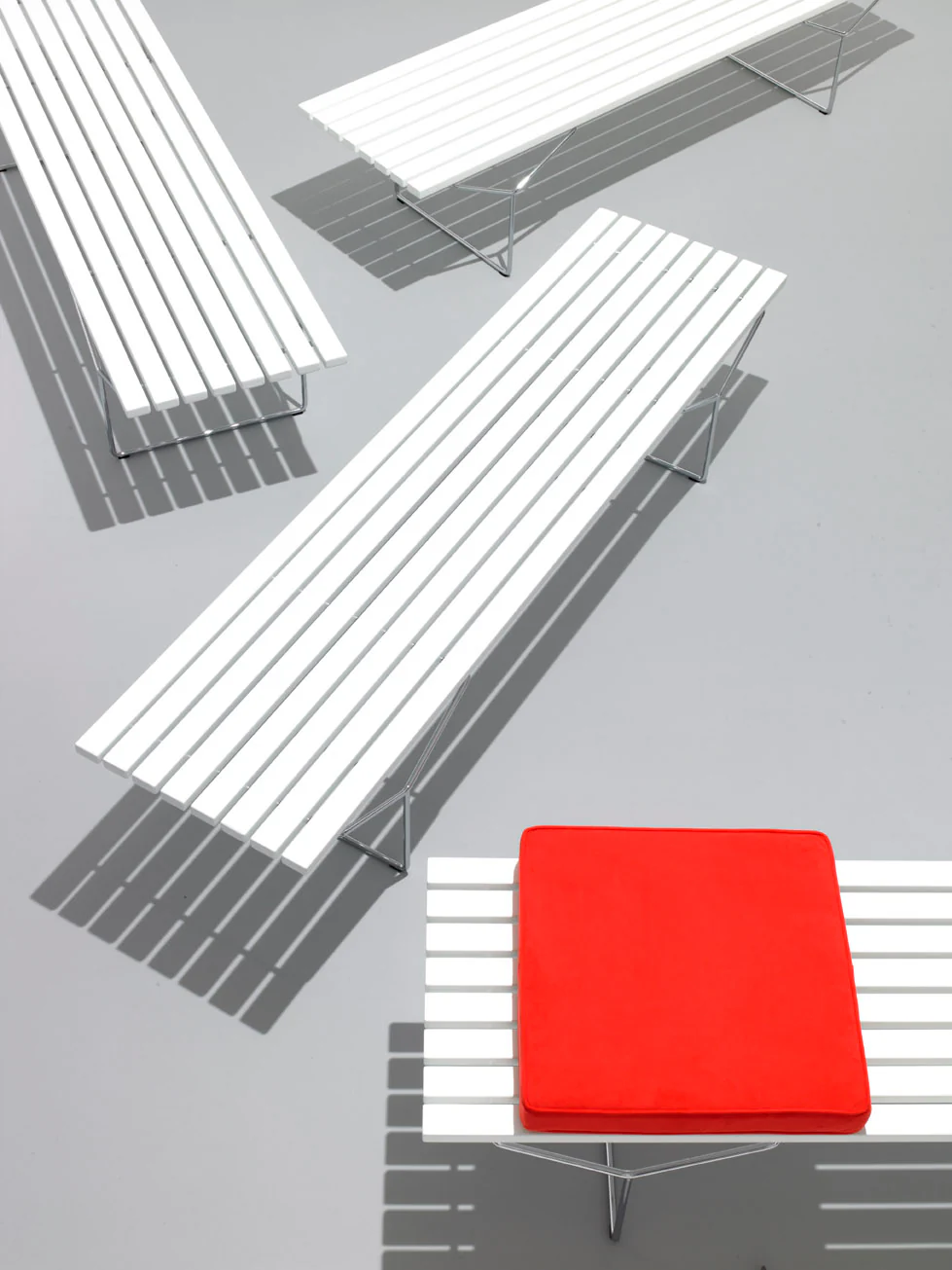 Bertoia Bench with Painted Slats