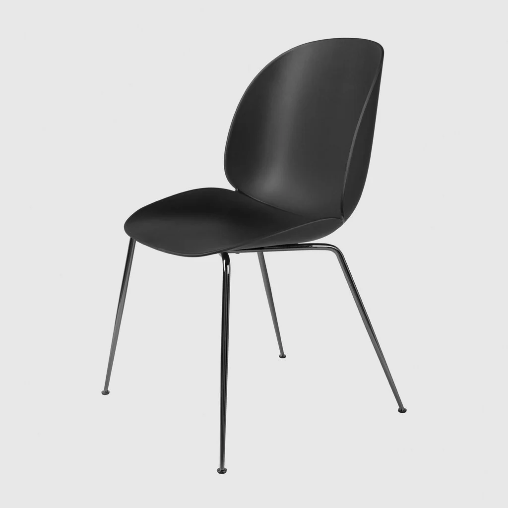 BEETLE DINING CHAIR - UN-UPHOLSTERED, CONIC BASE