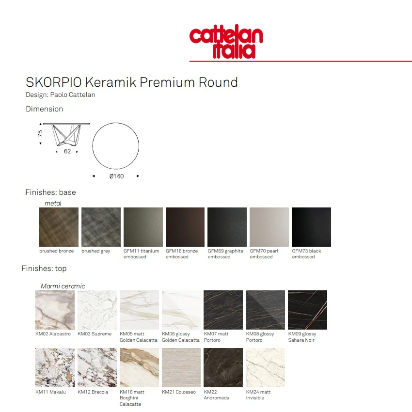 SKORPIO Keramik Premium Round Table