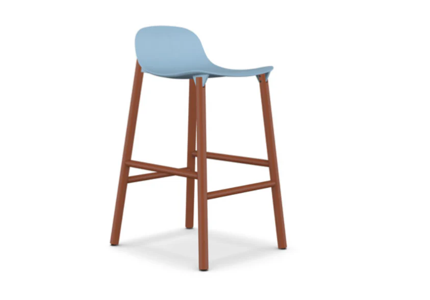 SHARKY Bar Stool (LOW BACK) - Aluminium Base