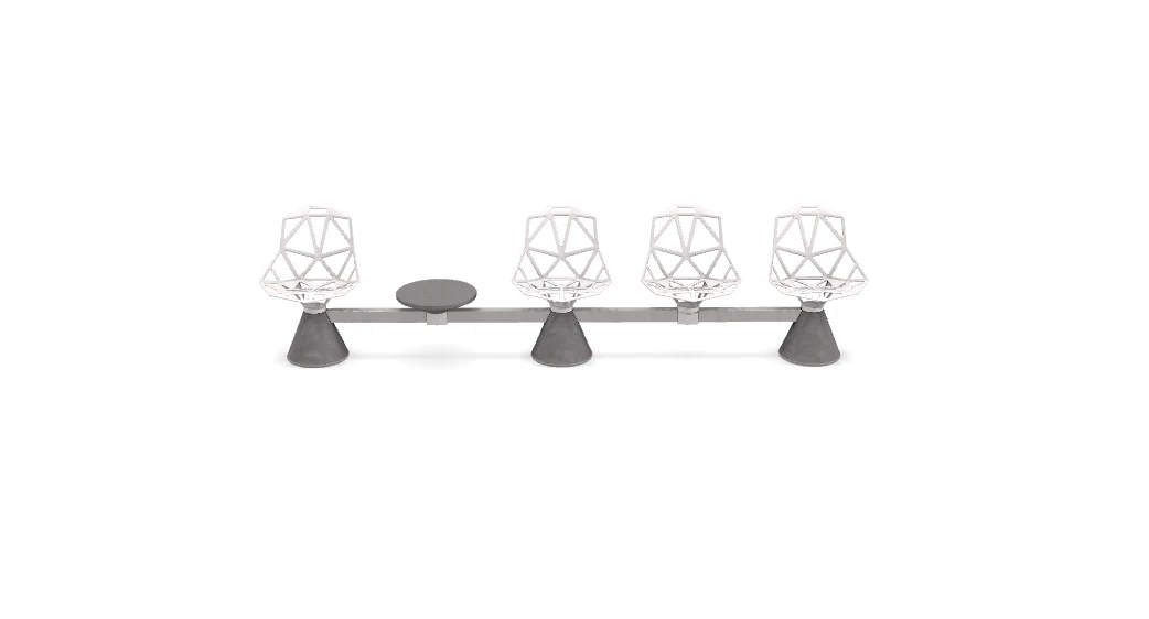 Chair_One Public Seating System 1 5 seater bar