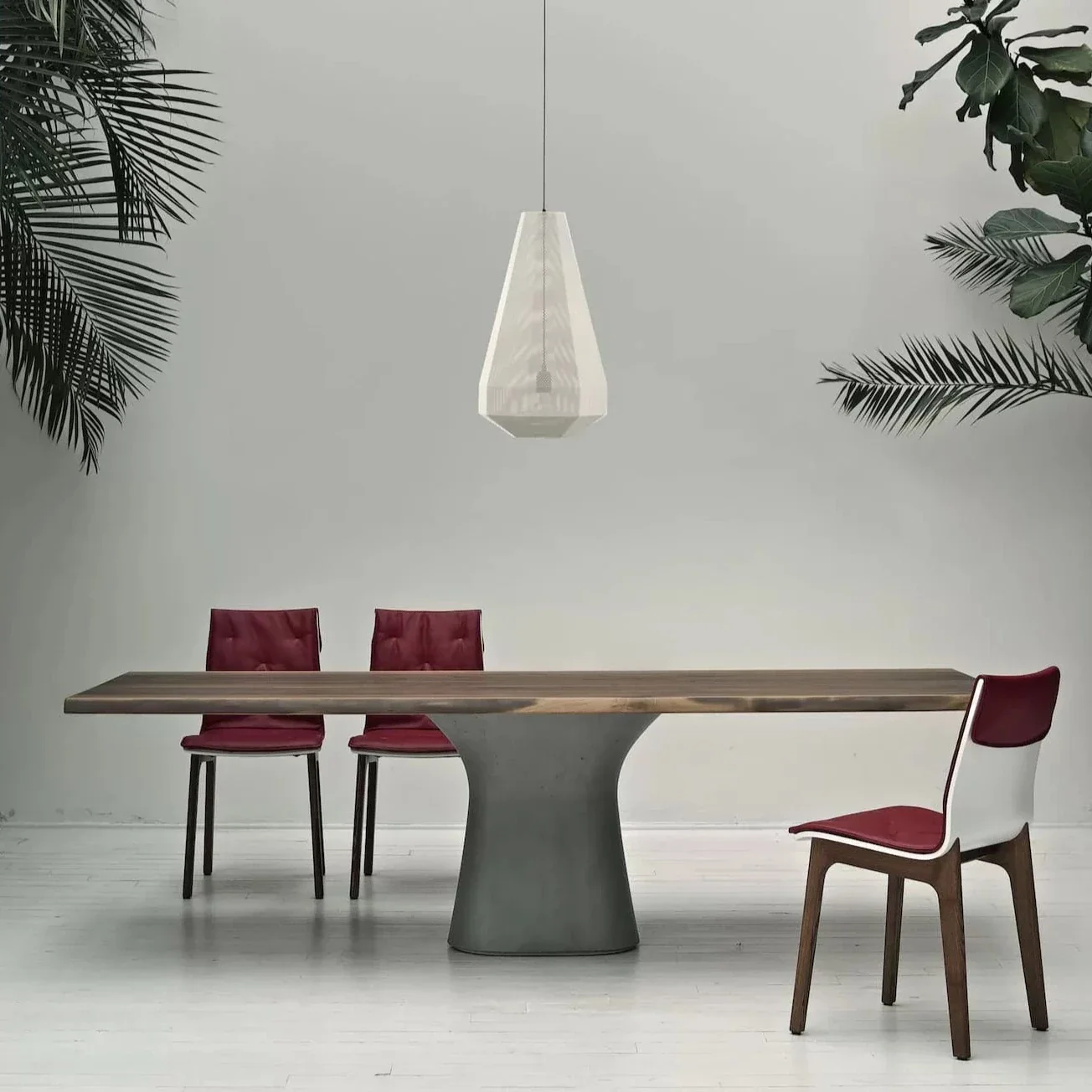 Podium Rectangular Wood Table