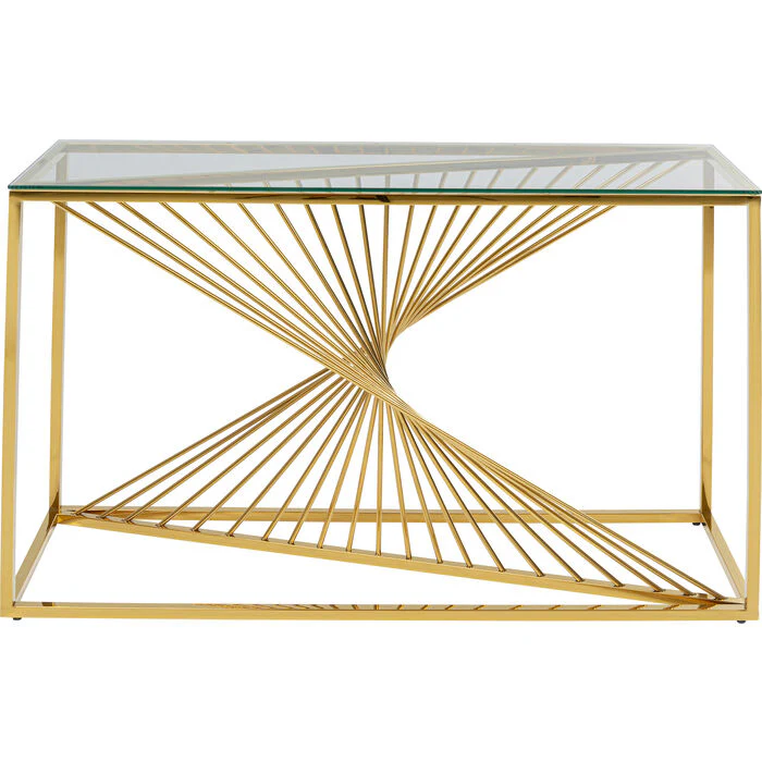 Console Laser Gold Clear Glass 120x40cm