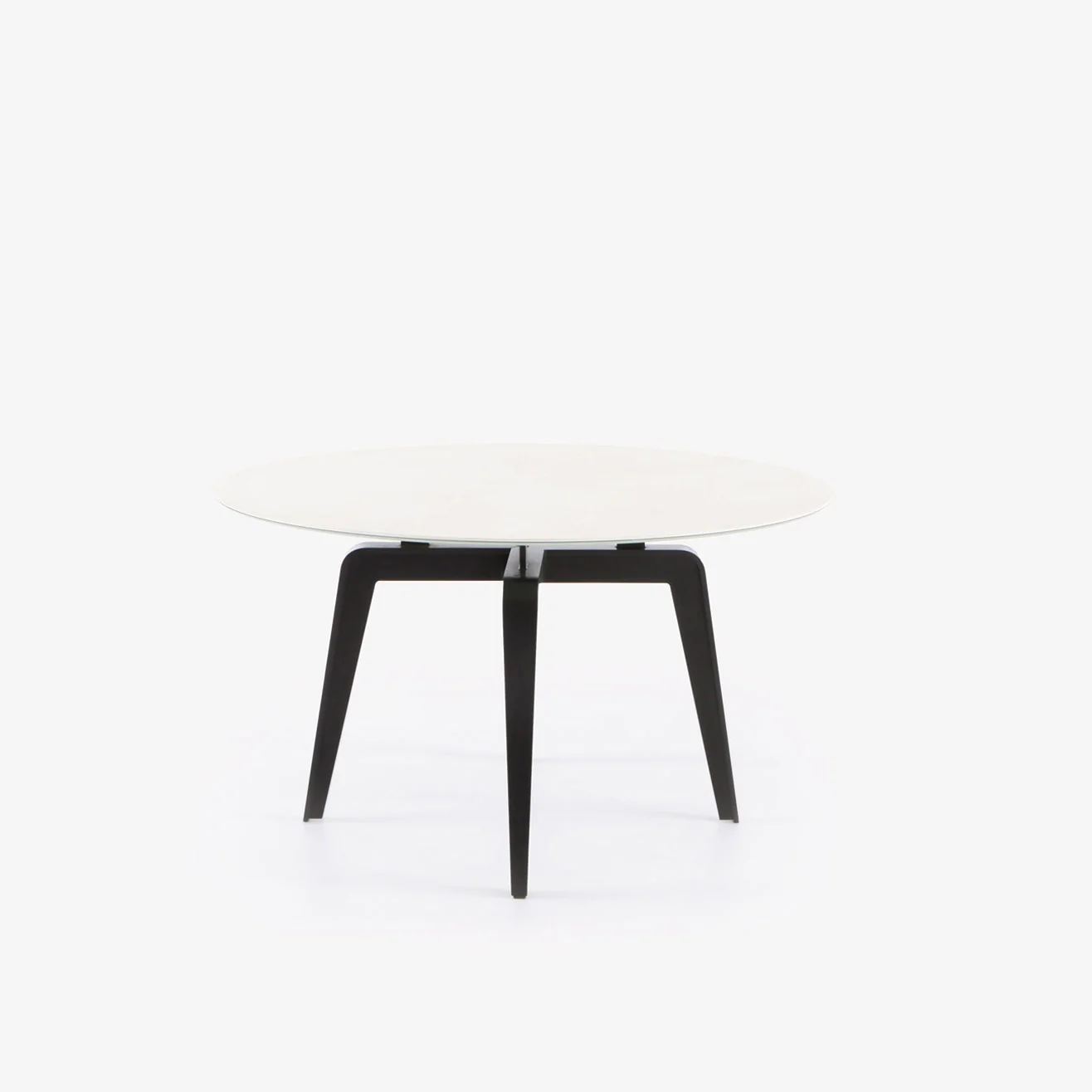 Odessa Round Dining Table Black Lacquered Base