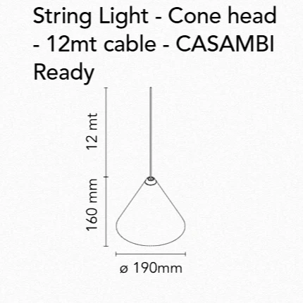 String Light Cone Head Casambi Ready Suspension Lamp