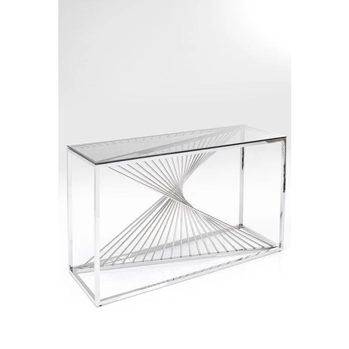 Console Laser silver/clear glass 120x40