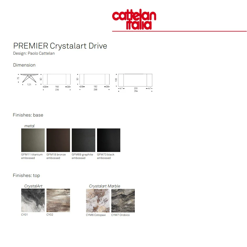 PREMIER Crystalart Drive Table