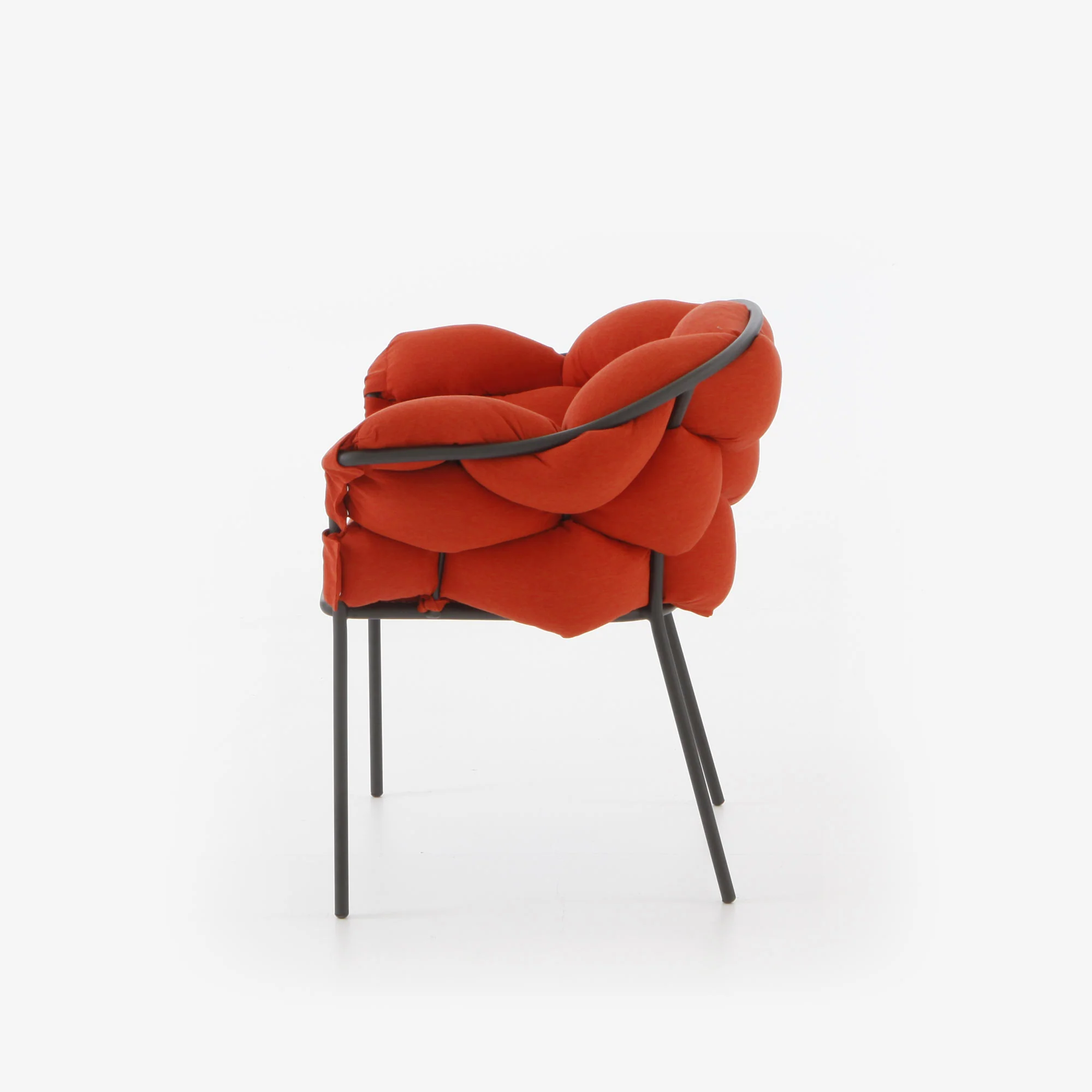 Serpentine Carver Chair Terra Cotta / Charcoal Structure