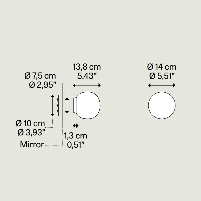 Volum Mirror 14 Wall Lamp