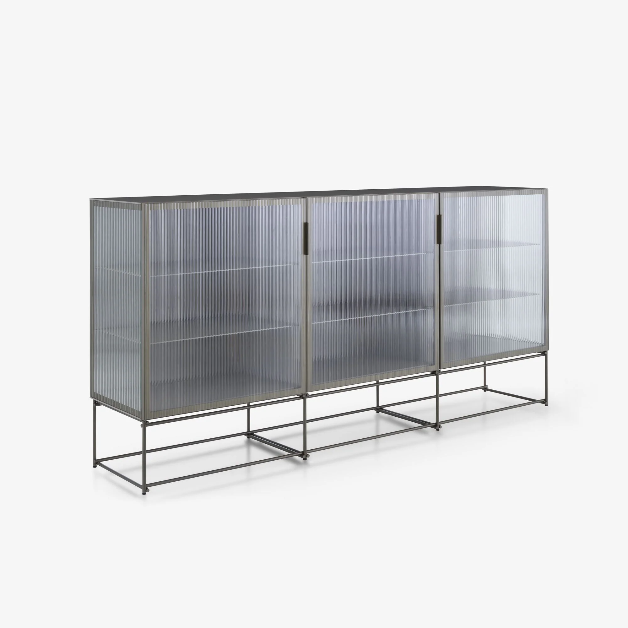 Canaletto Display Cabinet 3-Door Sideboard Clear Glass Front K 6