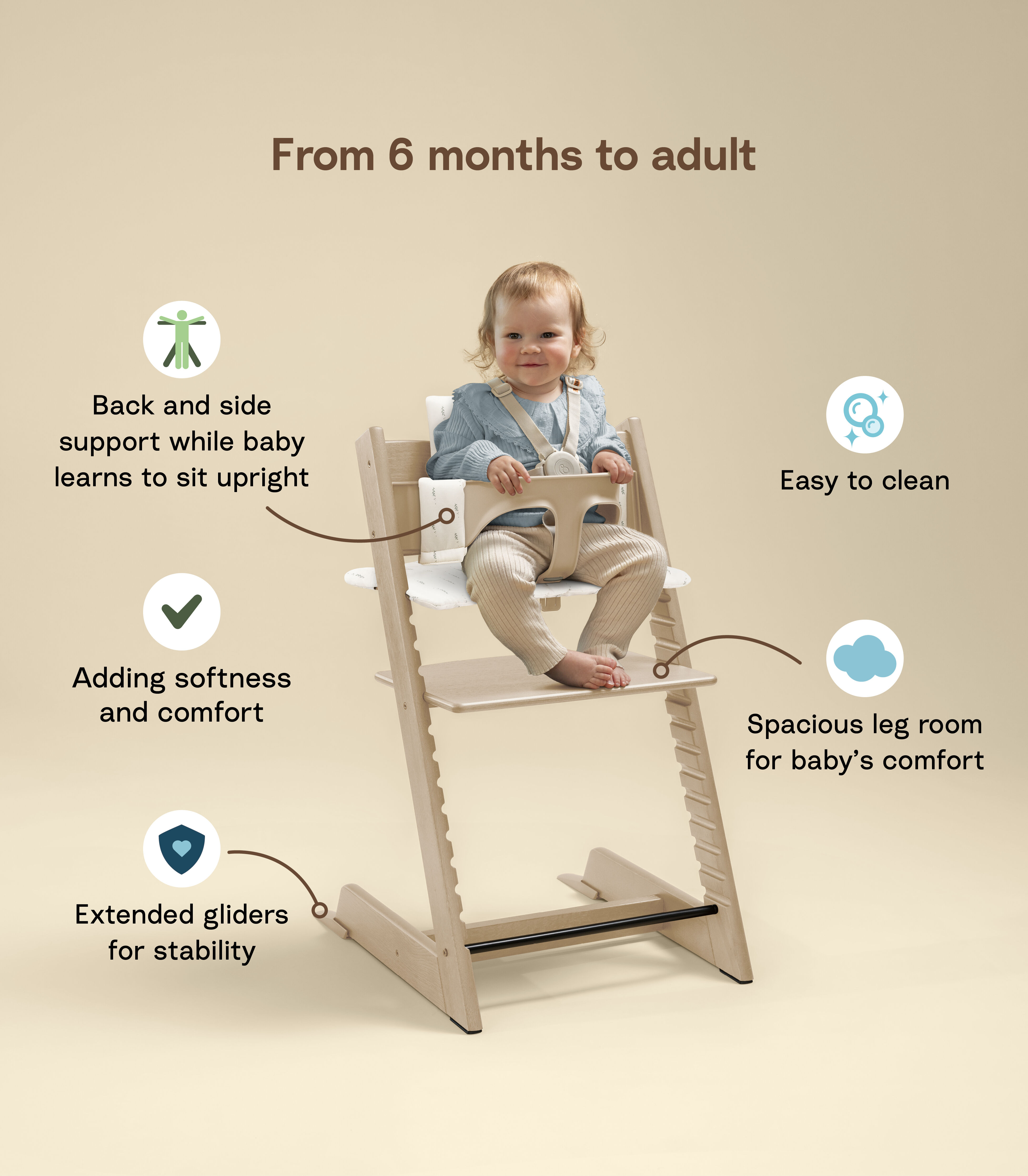 Tripp Trapp® High Chair with cushion & tray