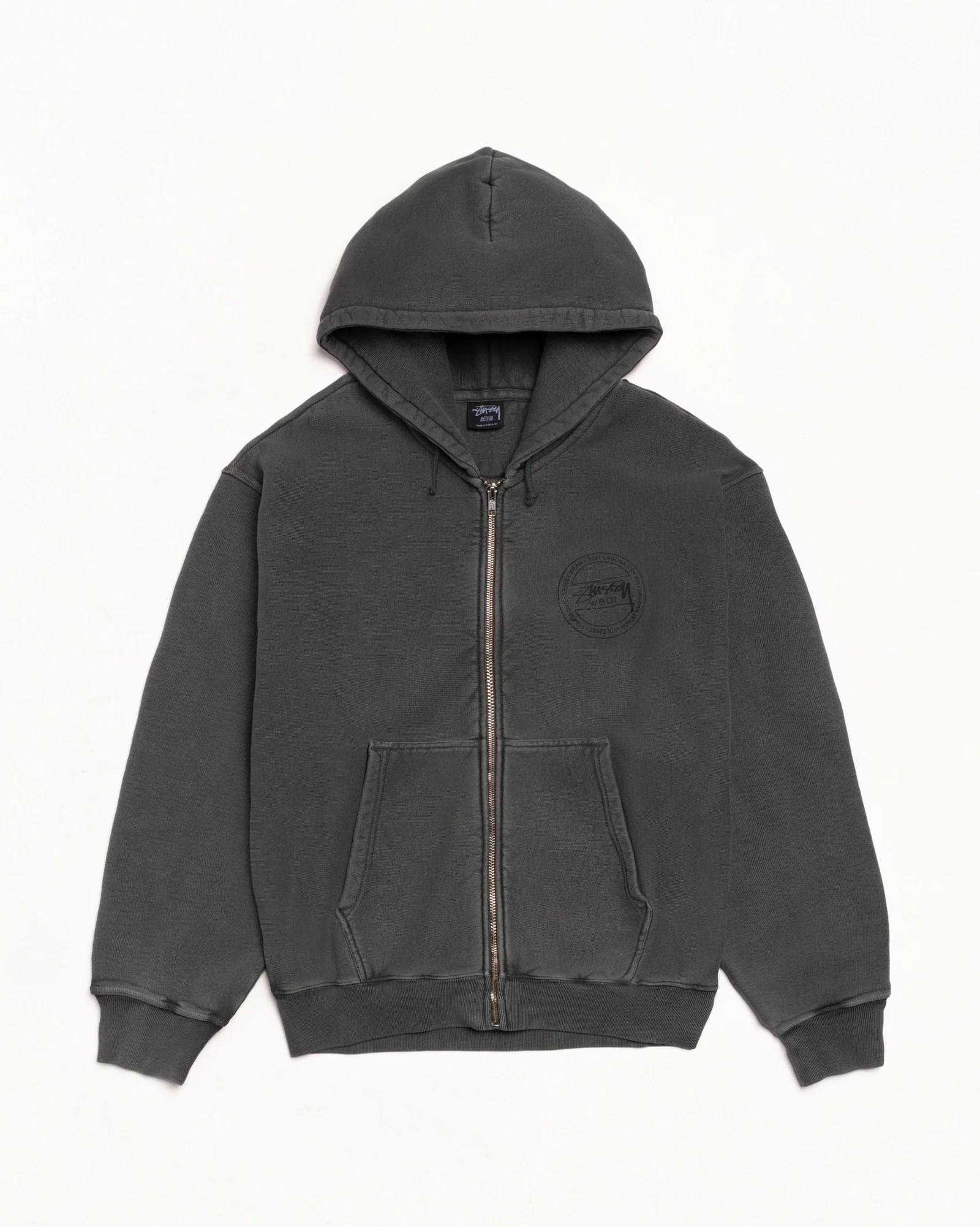 STÜSSY WEAR ZIP HOODIE PIGMENT DYED