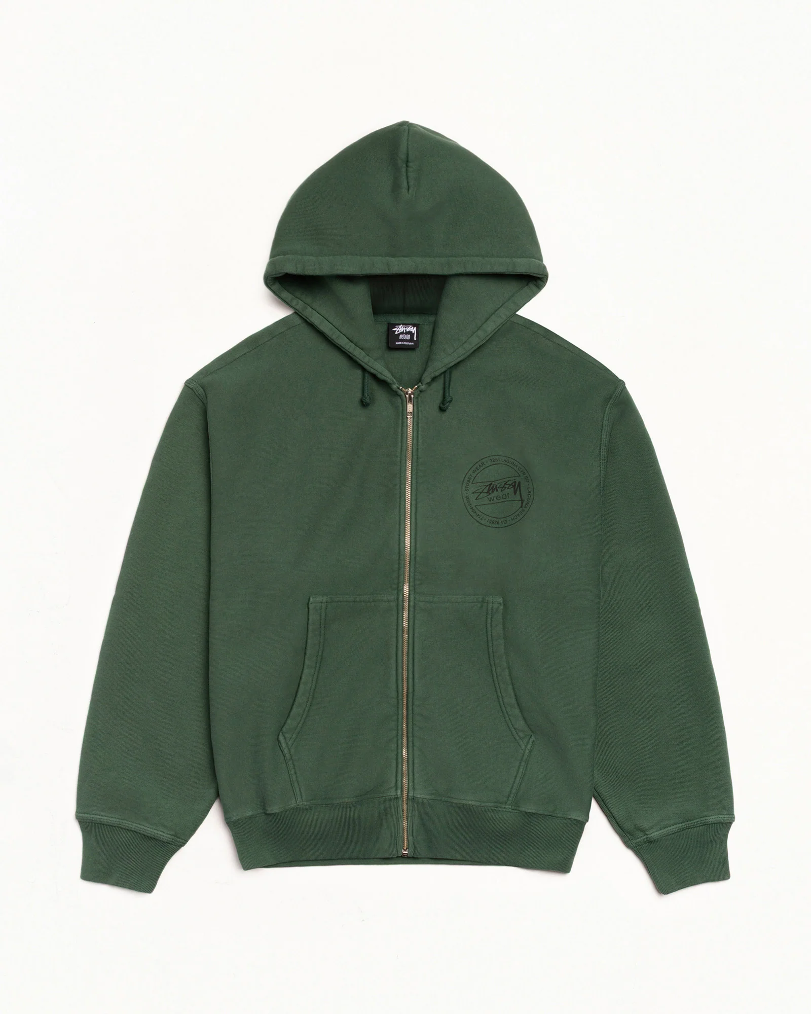STÜSSY WEAR ZIP HOODIE PIGMENT DYED