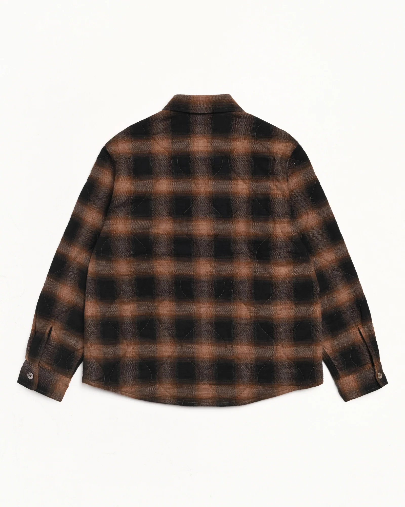 QUILTED PLAID SHIRT JACKET