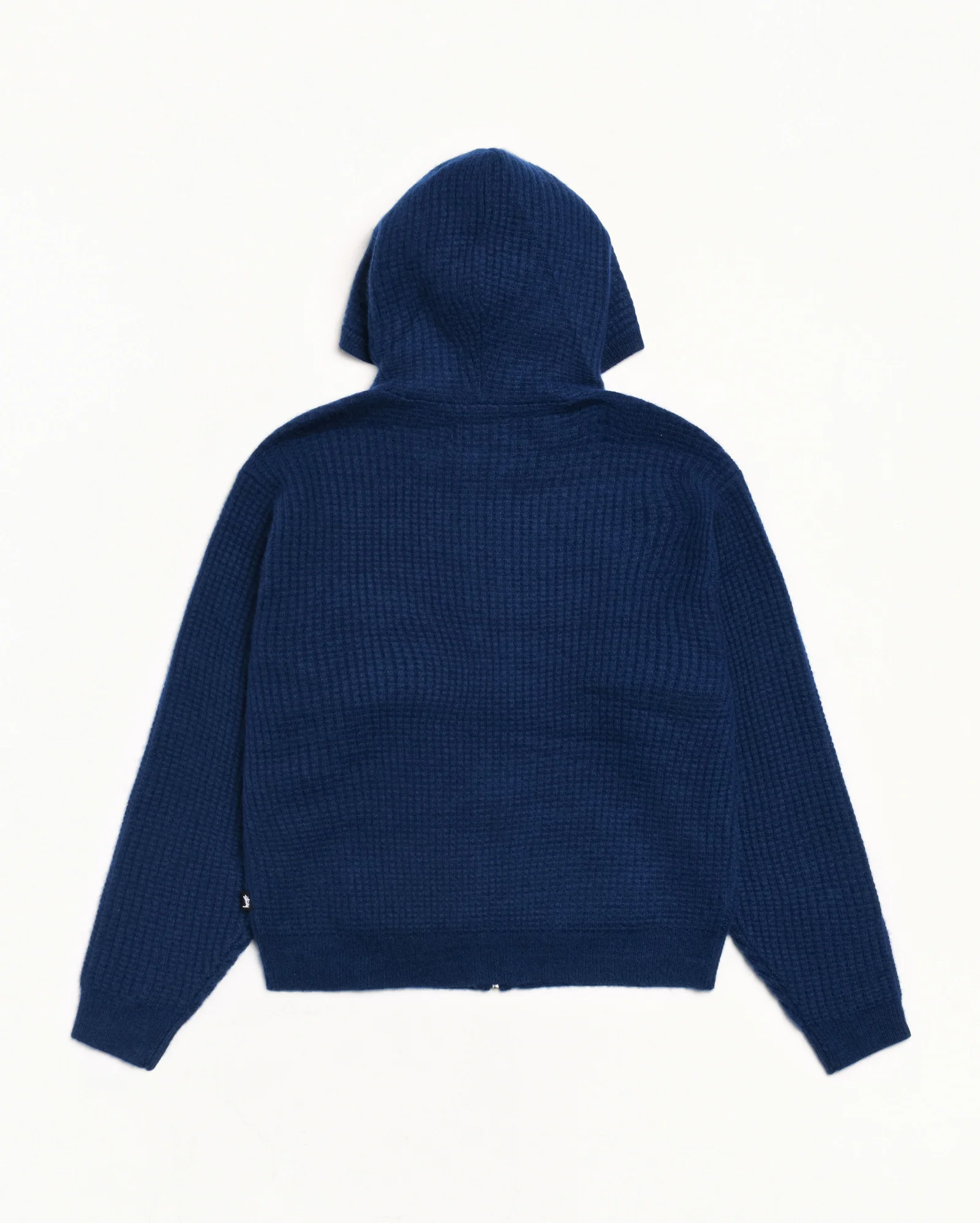 WAFFLE CASHMERE ZIP HOOD SWEATER