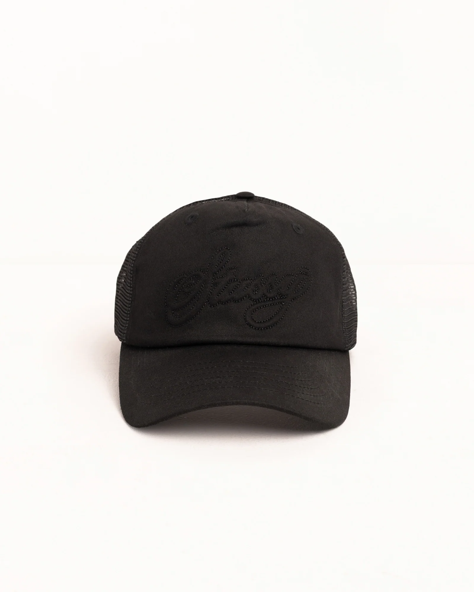 WAXED CURSIVE STITCH SNAPBACK TRUCKER