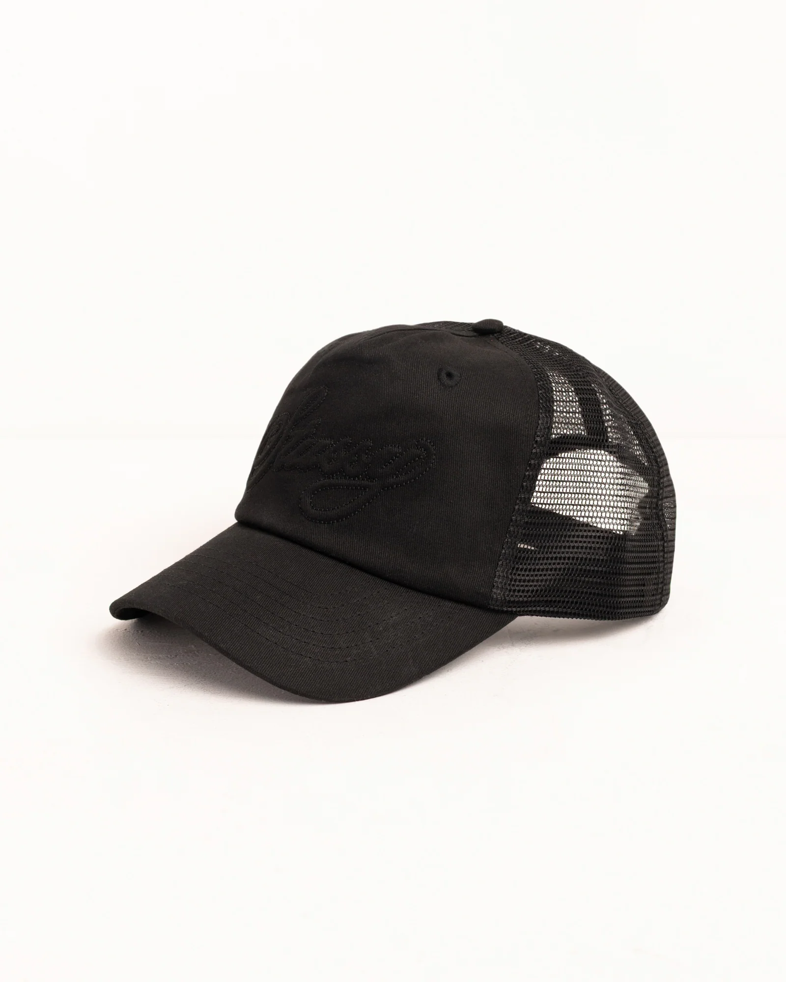 WAXED CURSIVE STITCH SNAPBACK TRUCKER