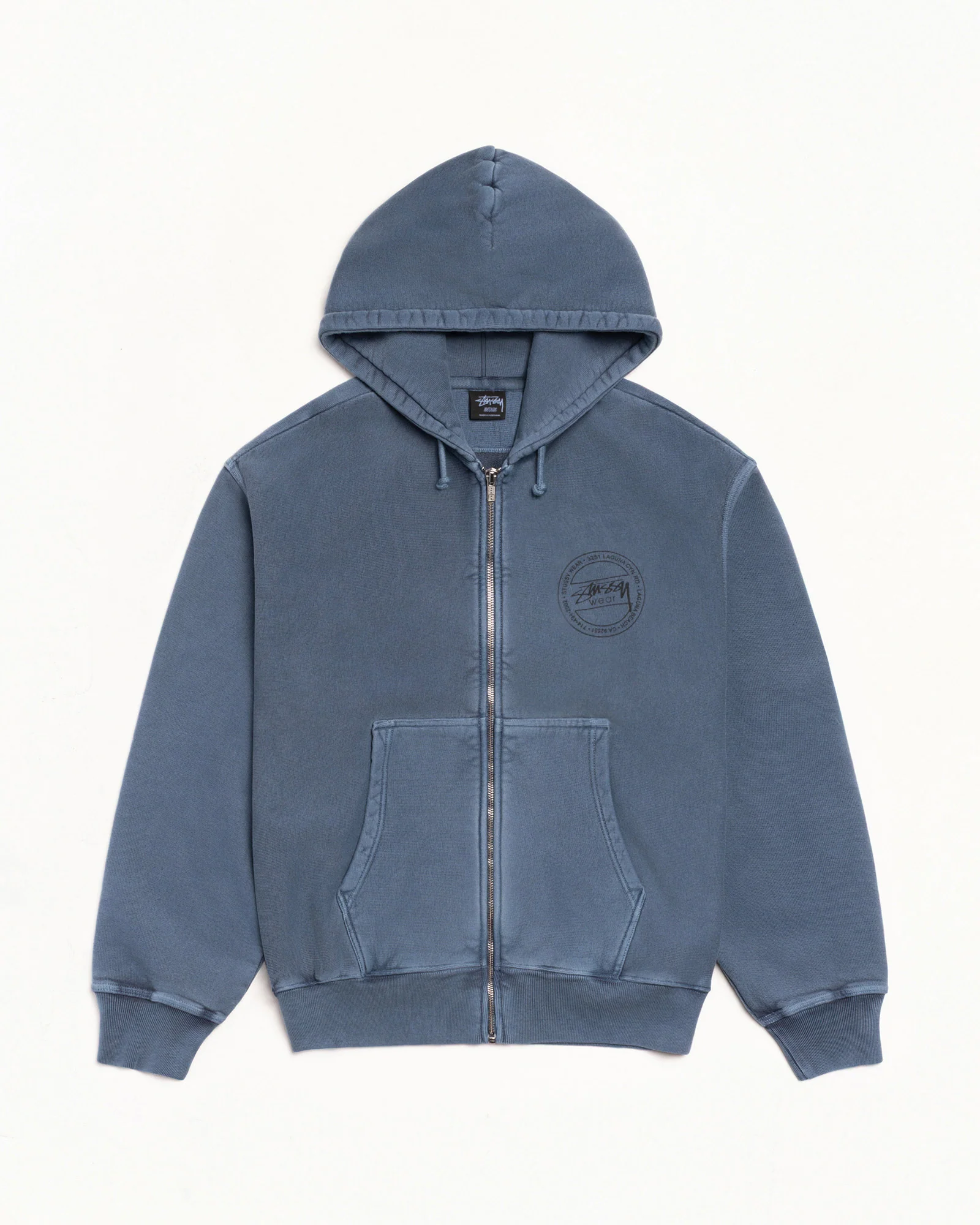 STÜSSY WEAR ZIP HOODIE PIGMENT DYED
