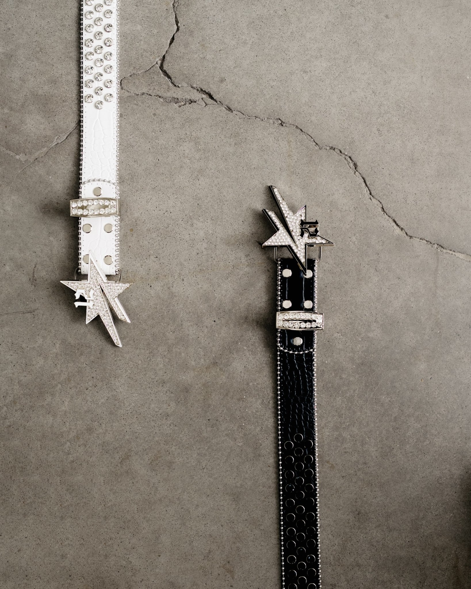 Diamonds Star Belt White