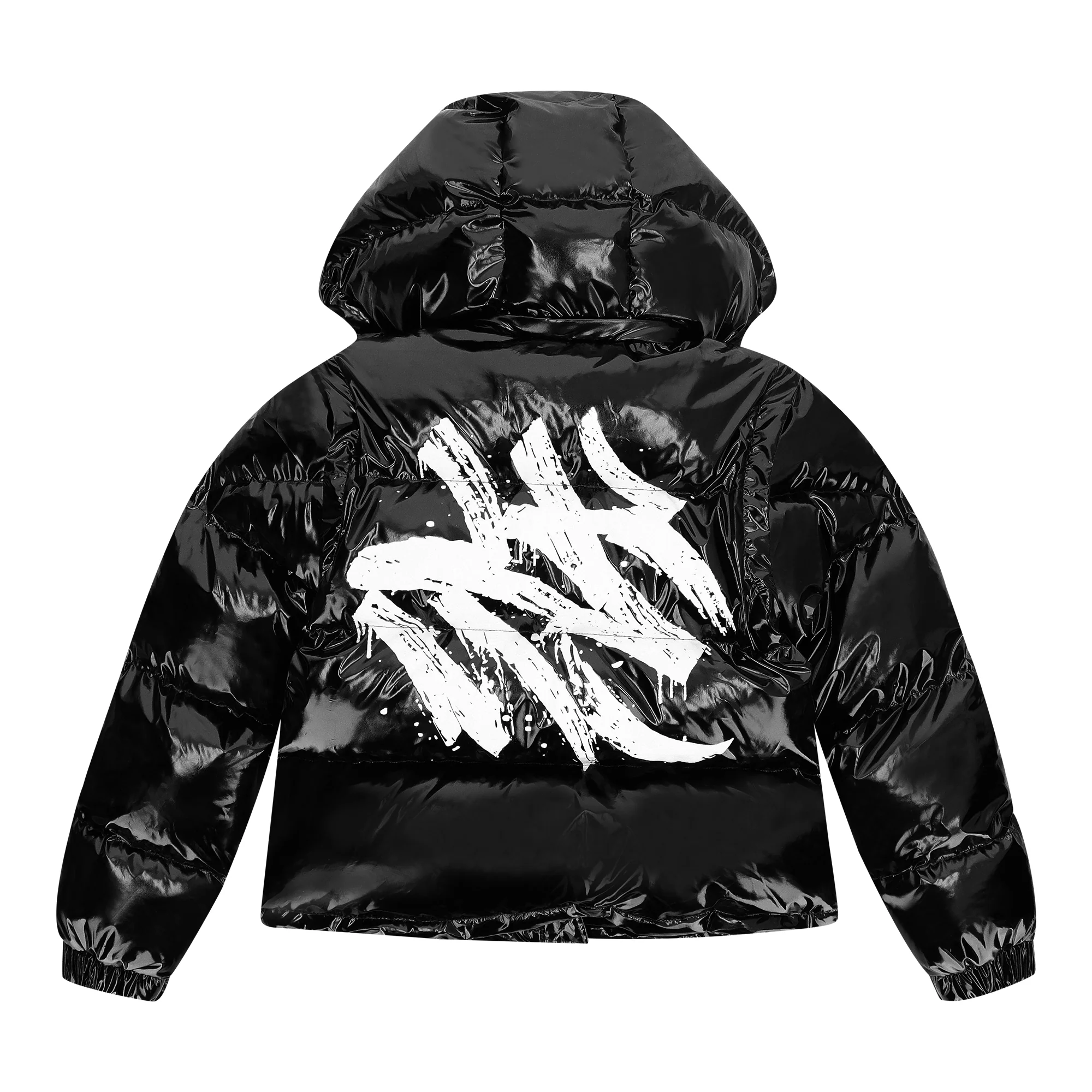 Graffiti Puffer Jacket (detachable) - Black