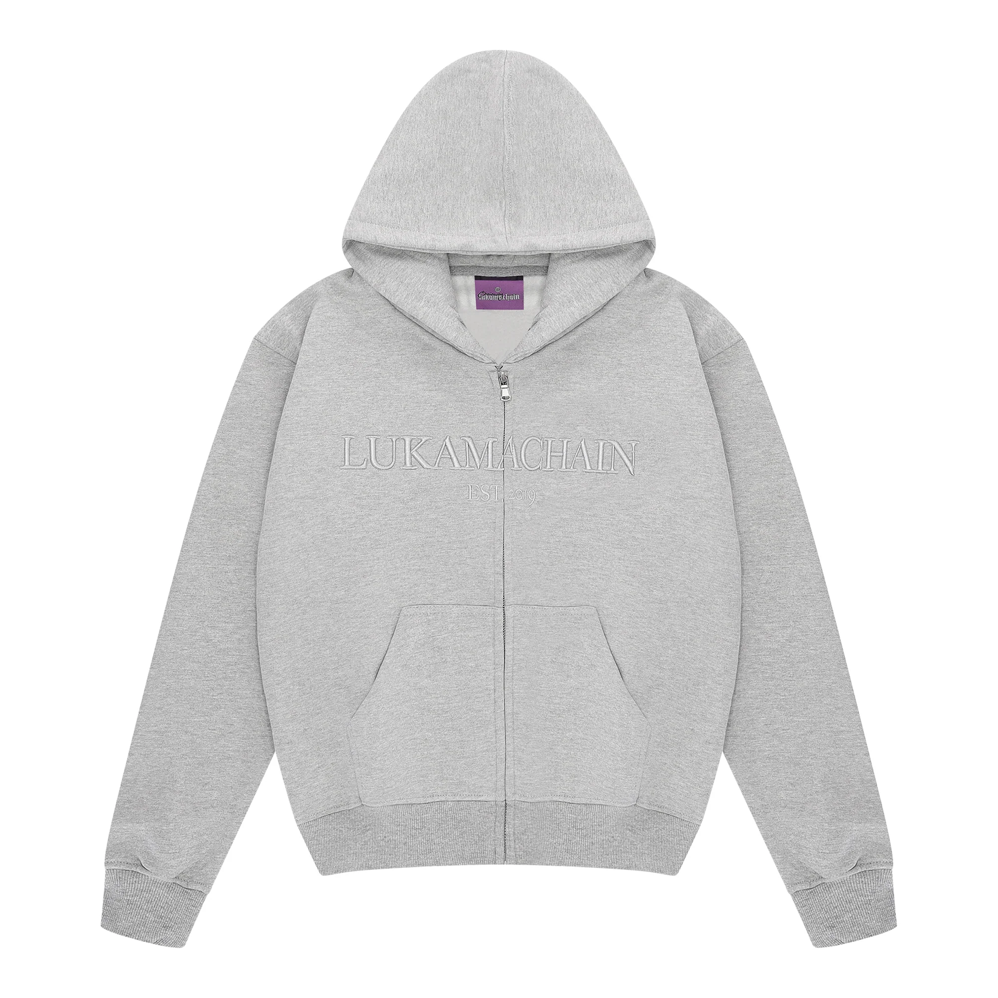 Essential Zip Up Hoodie Heather Gray
