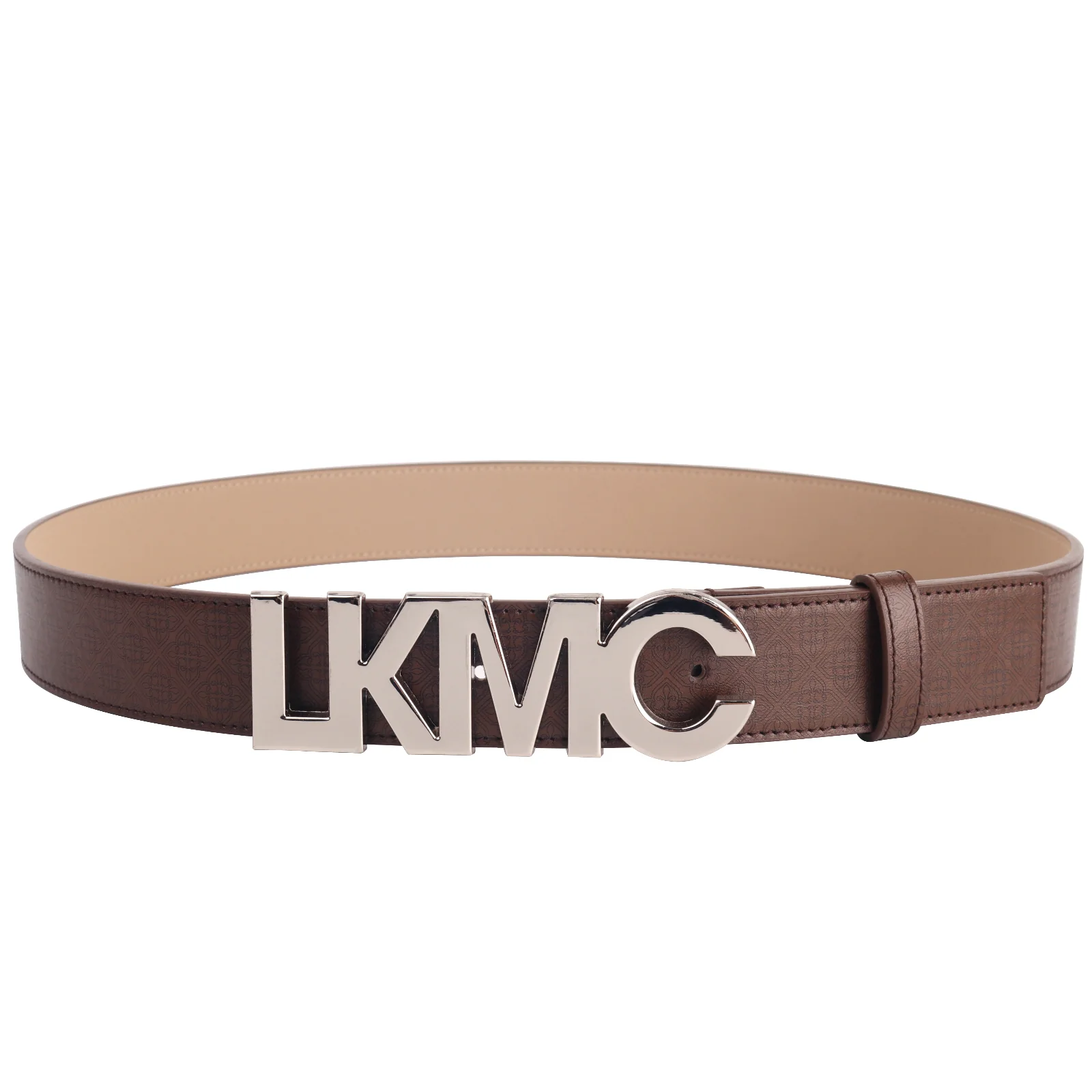 Buckle Logo Belt Brown