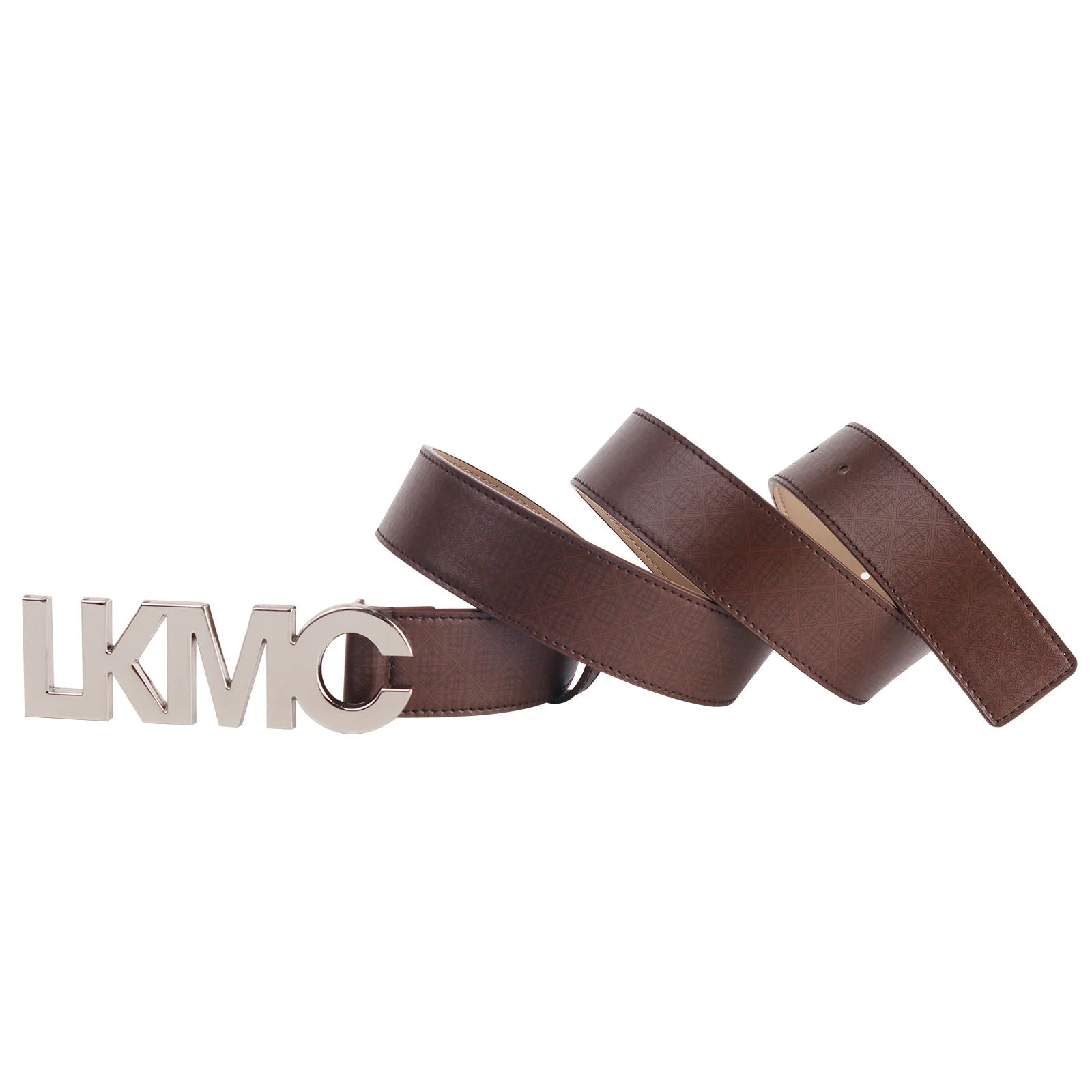 Buckle Logo Belt Brown